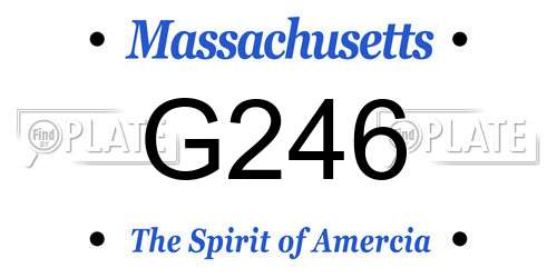G246 Massachusetts License Plate