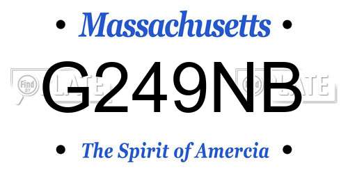 G249NB Massachusetts License Plate