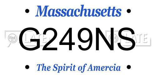 G249NS Massachusetts License Plate