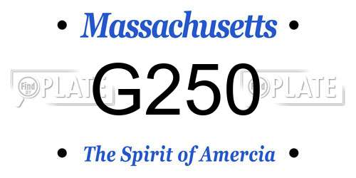 G250 Massachusetts License Plate