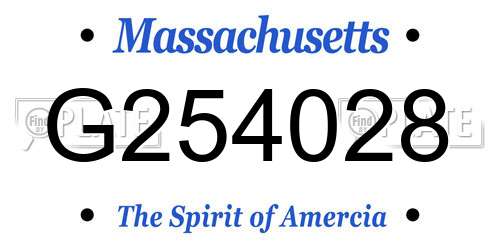G254028 Massachusetts License Plate