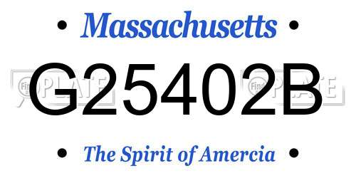 G25402B Massachusetts License Plate