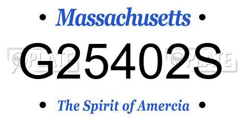 G25402S Massachusetts License Plate