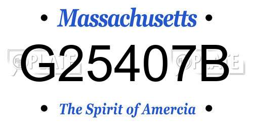 G25407B Massachusetts License Plate
