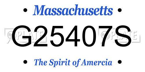 G25407S Massachusetts License Plate