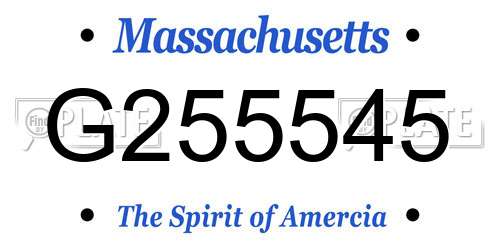 G255545 Massachusetts License Plate