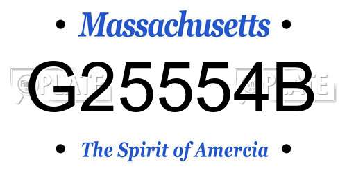 G25554B Massachusetts License Plate