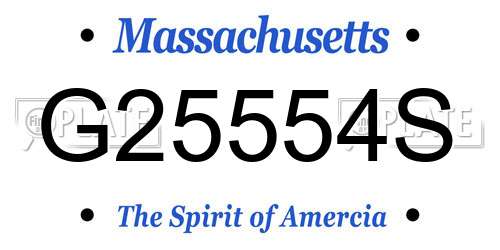 G25554S Massachusetts License Plate