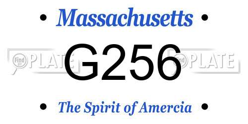 G256 Massachusetts License Plate