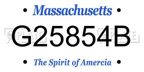 G25854B Massachusetts License Plate