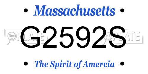 G2592S Massachusetts License Plate