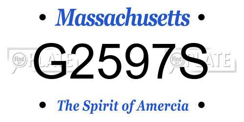 G2597S Massachusetts License Plate