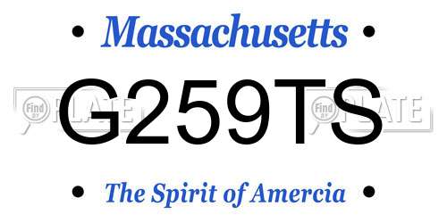 G259TS Massachusetts License Plate