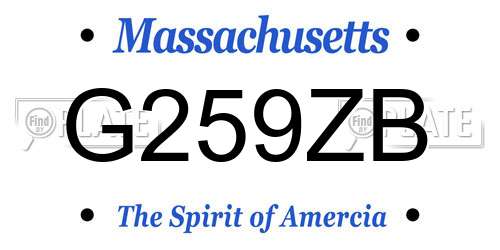 G259ZB Massachusetts License Plate