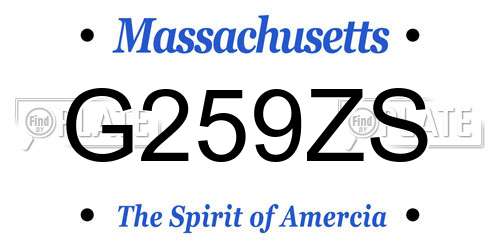G259ZS Massachusetts License Plate