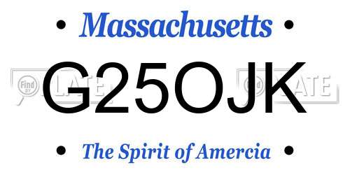 G25OJK Massachusetts License Plate