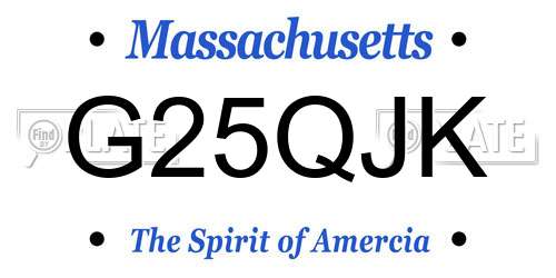 G25QJK Massachusetts License Plate