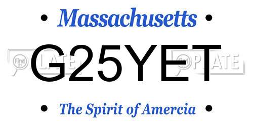 G25YET Massachusetts License Plate