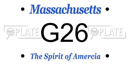 G26 Massachusetts License Plate