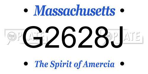 G2628J Massachusetts License Plate