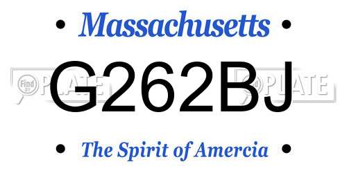G262BJ Massachusetts License Plate