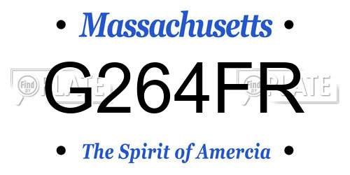 G264FR Massachusetts License Plate
