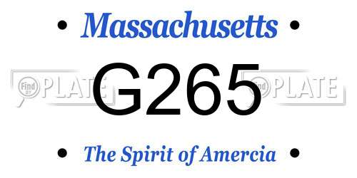 G265 Massachusetts License Plate