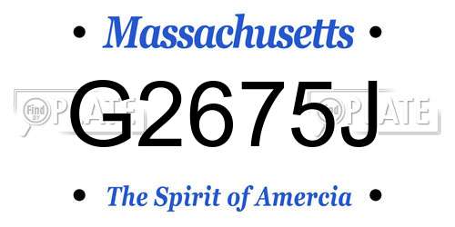 G2675J Massachusetts License Plate