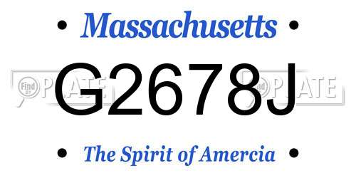 G2678J Massachusetts License Plate