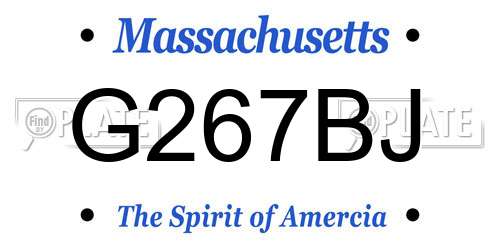 G267BJ Massachusetts License Plate