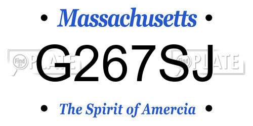 G267SJ Massachusetts License Plate
