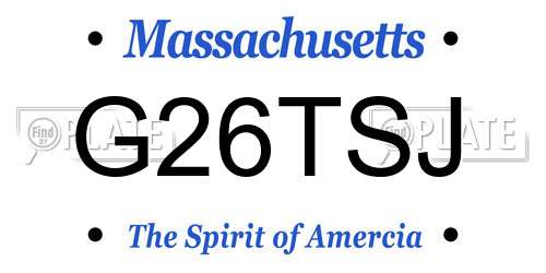 G26TSJ Massachusetts License Plate