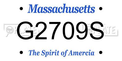 G2709S Massachusetts License Plate