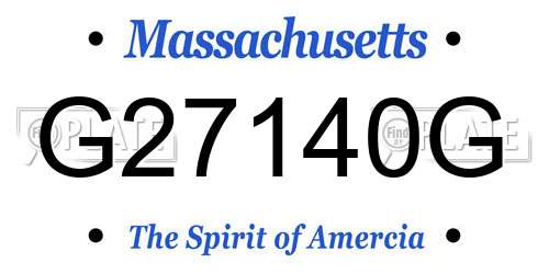 G27140G Massachusetts License Plate