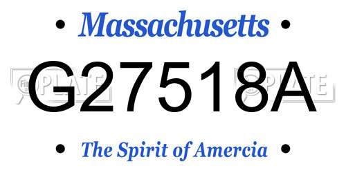 G27518A Massachusetts License Plate