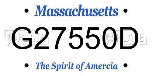 G27550D Massachusetts License Plate