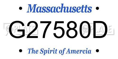 G27580D Massachusetts License Plate