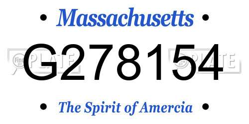 G278154 Massachusetts License Plate
