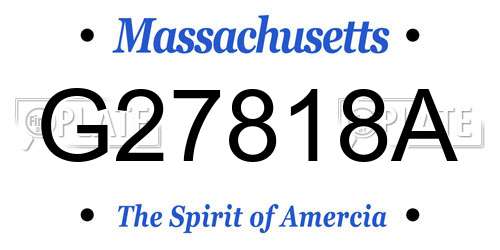 G27818A Massachusetts License Plate