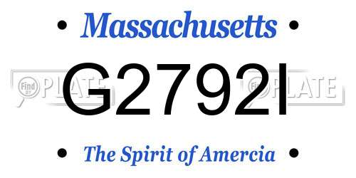 G2792I Massachusetts License Plate
