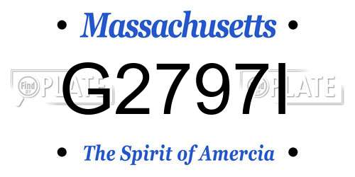 G2797I Massachusetts License Plate