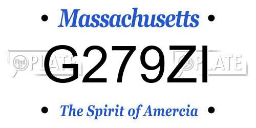 G279ZI Massachusetts License Plate