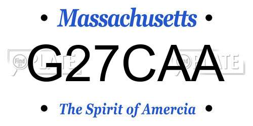 G27CAA Massachusetts License Plate
