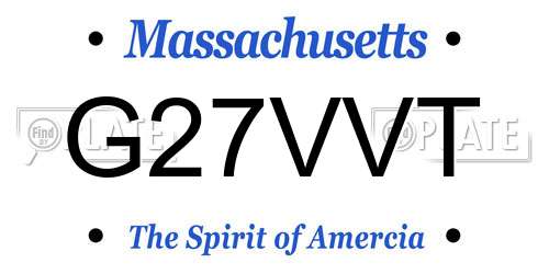G27VVT Massachusetts License Plate