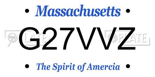 G27VVZ Massachusetts License Plate
