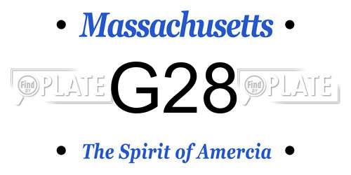 G28 Massachusetts License Plate