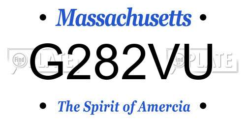 G282VU Massachusetts License Plate