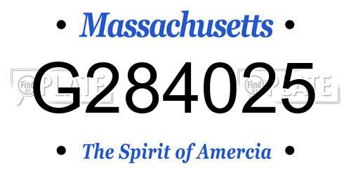 G284025 Massachusetts License Plate