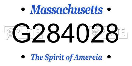 G284028 Massachusetts License Plate