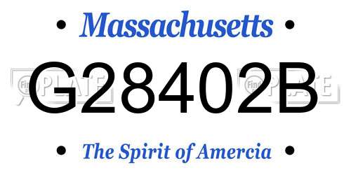 G28402B Massachusetts License Plate